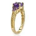 thumbnail image 2 of Galaxy Gold Size 6.0  14K Solid Yellow Gold Ring with Natural Purple Amethysts  Grade AAA, 2 of 5