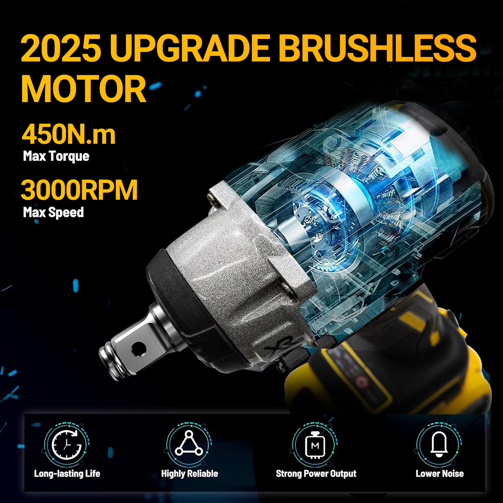 21V Impact Wrench Kit with 4000mAh Lithium-Ion Battery & Heavy-Duty Motor - Wireless Drill/Driver Compatible for Car, Truck, Motorcycle, Repair - Ideal Gift for Mechanics, DIYers, Men