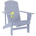 thumbnail image 1 of Outsunny Chaise Adirondack Classique avec Porte-Gobelet pour Cour Arrière Gris, 1 of 10