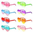 thumbnail image 4 of Lunettes de Soleil en Forme de Cœur pour Femmes Monture Sans Monture Teinte Verres Clairs Dégradé Coloré Lunettes de Soleil Femme Rouge rose Jaune Dégradé rose, 4 of 6