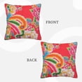 thumbnail image 3 of LNWH Decorative Pillow Covers, Phoenix Flower Print Square Sofa Decorative Knit Pillow Case, 22"x22", 3 of 8