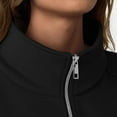 thumbnail image 6 of Dasayo Zip up Ladies Tops Long Sleeve Black Loose Solid Pocket Sweatshirts Shirts for Women Trendy L, 6 of 8