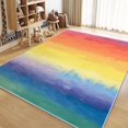 thumbnail image 1 of Area Rug 3x5 ft Living Room Non-Slip Rug, Rainbow Gradient Oil Painting Colorful 3D Print Floor Carpet, Soft Large Area Rugs for Bedroom Dining Room Kitchen, Washable Low-Pile Rug, 1 of 8