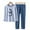 Blue A, variant on Toddler Kids Thermal Underwear Pajamas Set for Girls Boys 4-14 Years Youth Long Johns Sleepwear Pjs Outfit Fall & Winter Unisex Cotton Jammies Loungewear