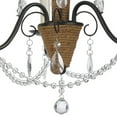 thumbnail image 4 of Scroll Metal Frame Chandelier with Hanging Crystals and Wrapped Rope,Bronze- Saltoro Sherpi, 4 of 5