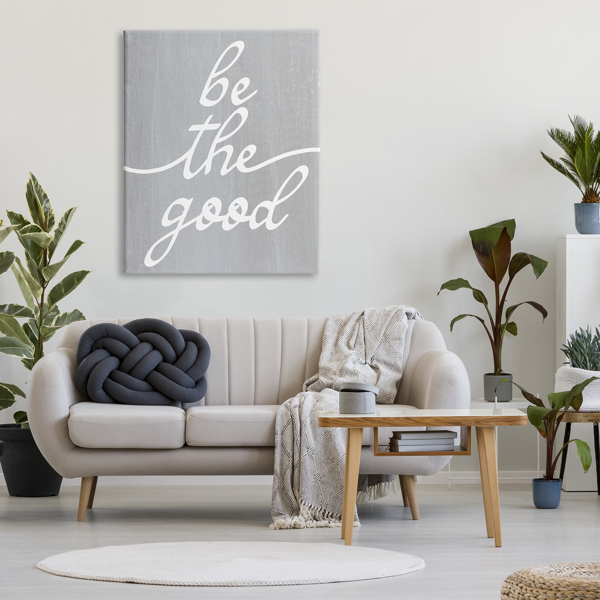 Stupell Industries Grey Be The Good Inspirational Painting Gallery Wrapped Canvas Print Wall Art, 36 x 48