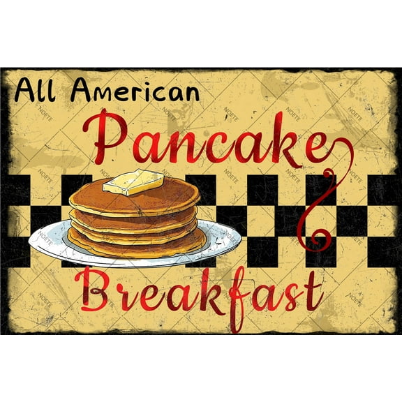 Noete Vintage Kitchen Sign Retro Pancake Breakfast Metal Tin Wall Decor 12x16 Inches Cafe Diner Style Art for Home & Bar