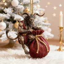 3.93in 2D Acrylic Folklore Horror Christmas Ornaments - Prank Series Tree Hanging Decor with Rope, Spooky Festive Design, Perfect for Christmas Party Decor, Horror Themed Xmas Pendant, C