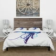 thumbnail image 3 of Designart 'Dark Blue Jellyfish Watercolor' Animal Duvet Cover Set, 3 of 4
