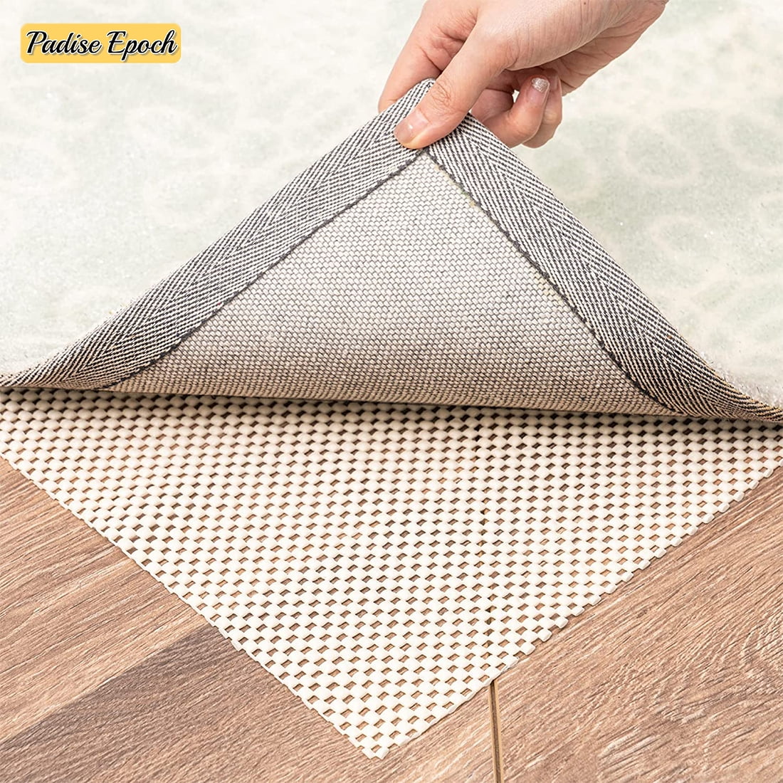 NonSlip Area Rug Grippers Pad 6'x9', Extra Thick Rug Pad for Hard Surface Floors, Top Gripper