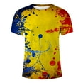 thumbnail image 3 of Men Summer Tops Mens Athletic Tops Men Shirts Long Sleeve Shirt Plain Stretchy Top Loose Fit Top Phrasing Shirt Casual Summer Striped Tee Stripe Shirts for Exercise Clothes Male All Print Yellow 3XL, 3 of 4