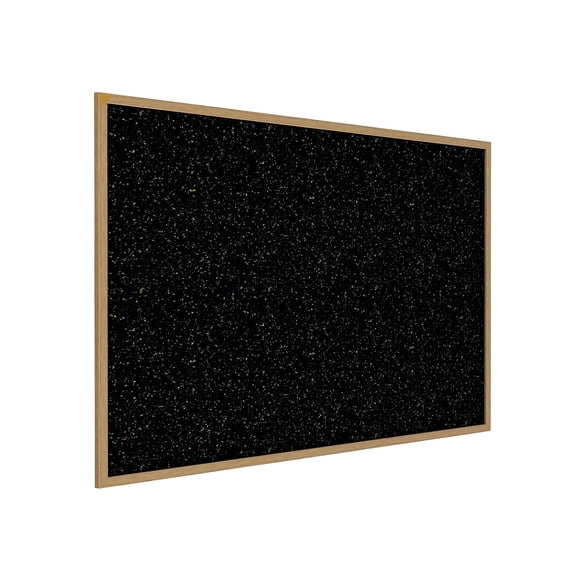 Ghent Bulletin Board, Recycled Rubber,Oak Finish Wood Frame, 36" x 46.5", Confetti (WTR34-CF) - Made in USA CA3