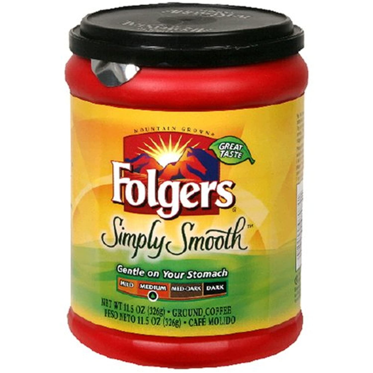 Folgers Simply Smooth Ground Coffee 11.5 Ounce Tubs Pack Of 6