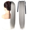 thumbnail image 2 of Synthetic Ponytails Hair Extension Ribbon Drawstring Straight Wavy Ponytail Cosplay Hairpiece, 2 of 5