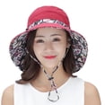 thumbnail image 4 of FNNMNNR Sun Hats for Women Packable Sun Hat Wide Brim UV Protection Beach Sun Cap - Blue, 4 of 5
