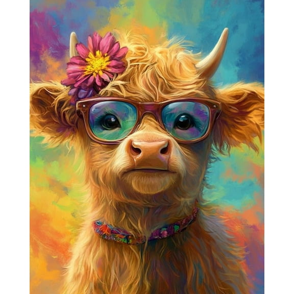 Paint by Numbers for Adults Kids Beginner Flower Bull DIY Acrylic Painting by Numbers Kits with Brushes Acrylic Pigment Home Decoration Gifts 16 x 20 inch