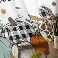 thumbnail image 5 of Sheer Curtains 96 inches Long, Happy Fall Y'all Thanksgiving Pumpkin Maple Leaf Light Filtering Sheer Window Curtains Rod Pocket Voile Drapes for Bedroom Living Room, 52"W x 96"L 2 Panels, 5 of 7