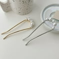 thumbnail image 6 of Ettsollp French Hair Fork Elegant Faux Pearl Anti-slip Long Thick Hair Updo Bun Metal U-Shaped Hair Pin Stick Women Girls Hair Accessories, 6 of 7
