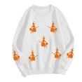 thumbnail image 6 of TTUHYWXI Halloween Sweatshirts for Women Cute Ghost Graphic Pullver Tops Crewneck Long Sleeve Oversized Sweaters (White, S), 6 of 6