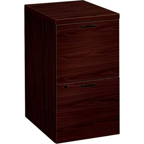 HON 10500 Series Mobile File, File Pedestal-2-Drawer 15.8"x 22.8"x 28"-2 x Drawers for File-Legal, Letter-Security Lock, File Cabinet, Leveling Glide, Ball-Bearing Suspension-Mahogany-Laminate-Wood