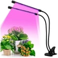 thumbnail image 1 of Lumières de Culture LED pour Plantes d'Intérieur, 40W Double Tête Minuterie Lumières de Jardin pour Démarrage de Semences avec Spectre Rouge Bleu, Col de Cygne Réglable, Minuterie 3 9 12H, 3 Modes de Commutation, 1 of 7