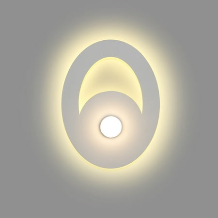 

7Magic Modern Wall Light Fixture Round Indoor Wall Sconce Wall Lighting Lamp 13W 3000K for Stair Hallway Home Theatre Bedroom Bedside Stairway Home White