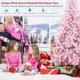 thumbnail image 6 of Costway 7.5FT Pre-Lit Snow Flocked Pink Christmas Tree 1100 Tips w/ 450 Lights & 8 Modes, 6 of 10