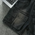 thumbnail image 5 of KAUOD Teen Boys Streetwear Baggy Denim Shorts Wide Leg Knee Length Cargo Jeans Pockets Hip Hop Skateboard Y2k Jorts, 5 of 9