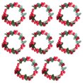 thumbnail image 1 of Juego de 8 anillos para velas de pilar con frutos rojos para velas de 8 cm: decoración romántica para San Valentín o bodas, 1 of 5