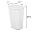 thumbnail image 3 of Sterilite 11.3 Gal. Lift Top Wastebasket Plastic, White, Set of 6, 3 of 8