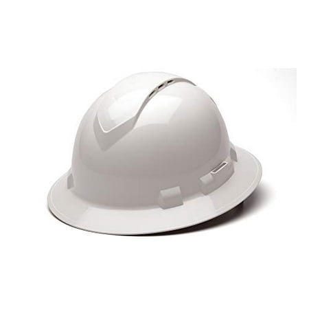 

PYRAMEX Ridgeline Full Brim Hard Hat Vented 4-Point Ratchet Suspension White