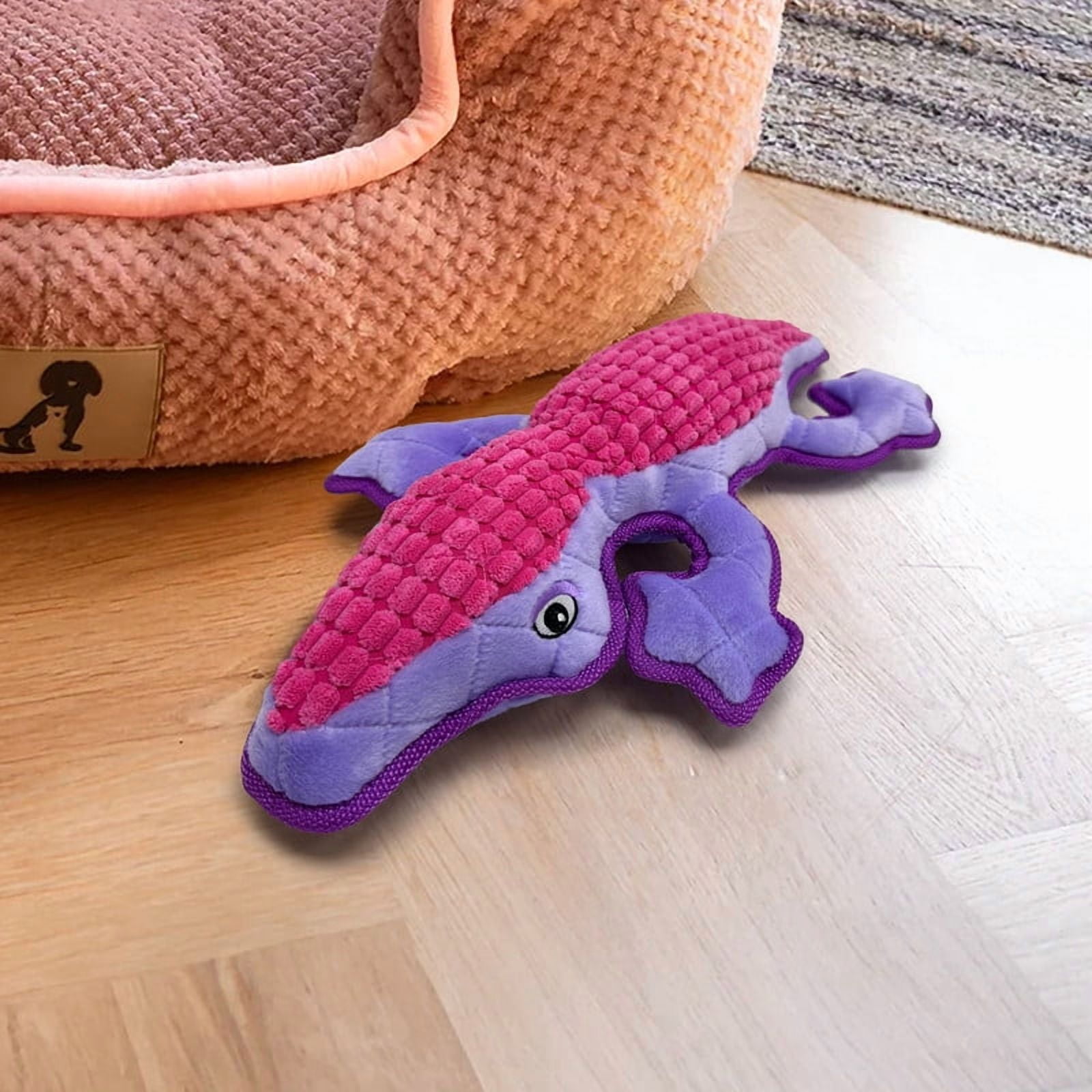 Vibrant Life Durable Squeaky Plush Tough Buddy Lizard Dog Toy Chew