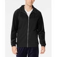 thumbnail image 1 of Ideology Men’s Velour Chevron Zip Hoodies, Deep Black, Large, 1 of 3