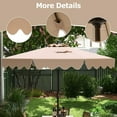 thumbnail image 3 of PetFurnishn 9 FT Ruffled Patio Umbrella Outdoor Umbrella with Push Button Tilt, Crank, 8 Ribs, Fade-resistant Canopy, Heavy-Duty Market Table Umbrella for Yard Garden Pool-Brown, 3 of 10