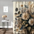 thumbnail image 2 of Orinice Ambesonne vintage shower curtain, peony flower on neutral back bohemian fabric bathroom décor set 69x72, 2 of 7