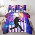 thumbnail image 1 of YST 7-Piece American Flag Baseball Comforter Set, King Size, Polyester Bed in a Bag, 1 of 5