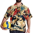 thumbnail image 4 of Football Men's Short Sleeve Casual Printed Button Down Beach Shirt Summer Unisex Top, 4 of 6