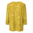 thumbnail image 5 of YMNXA Women'S Casual T Shirts 3/4 Sleeve Round Neck Sequins Comfortable Fashionable Top For Daily Wear Yellow M, 5 of 5