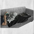 thumbnail image 6 of White Tiger Soft Flannel Fleece Blanket, Wild Mammal Drinking Water Danger Creature in Peace Nature Graphic Art, Cozy Plush for Indoor and Outdoor Use, 60" x 80", White Black Pearl, by Ambesonne, 6 of 6