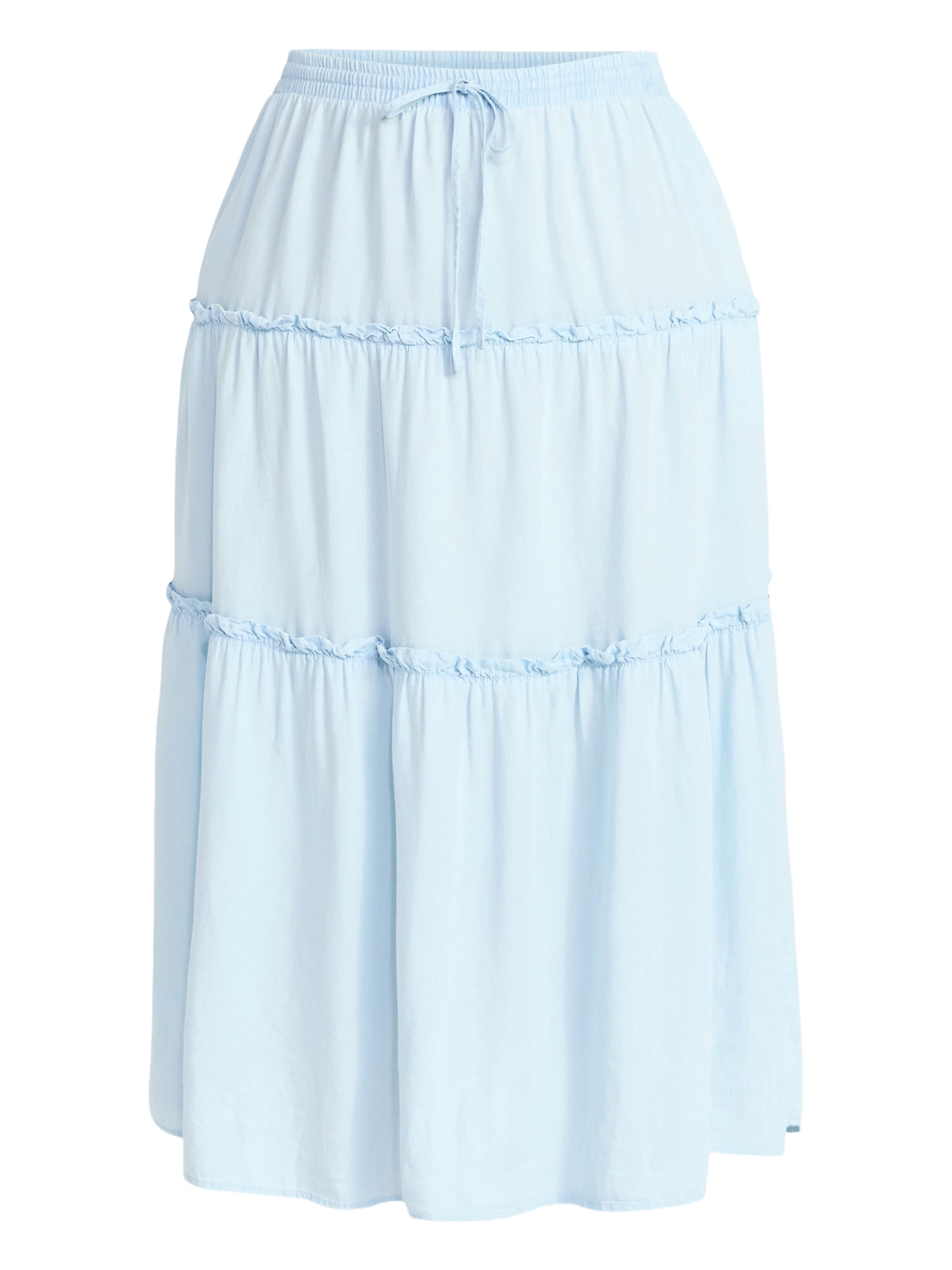 Terra & Sky Women's Plus Size Tiered Maxi Skirt, Sizes 0X-5X
