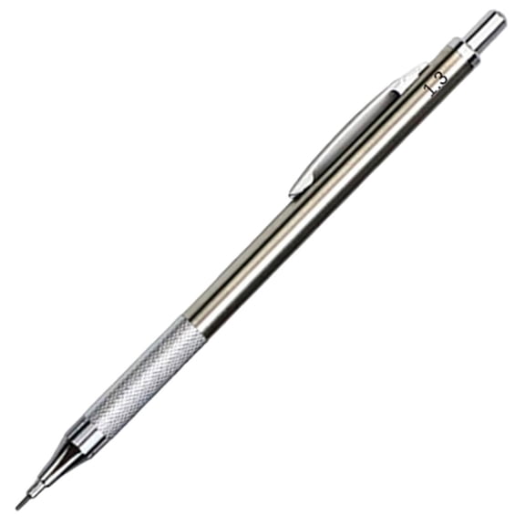 VKLU 1.3mm Mechanical Pencil, Professional Metal Drafting Pencil with Non-slip Grip, Heavy Duty Automatic Pencil for Woodworking, Architects & Artists, 1PC
