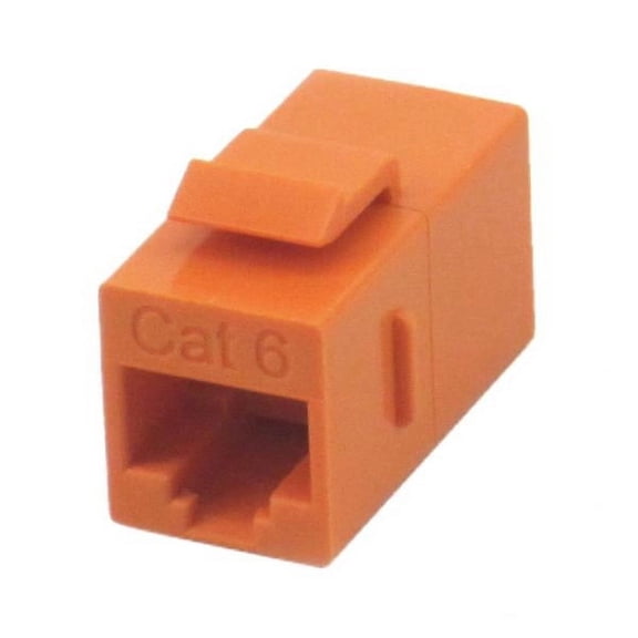 (Price/EACH)IEC RJ4508F-F-MORL6 RJ4508 Keystone Connector Female to Female Category 6 Orange