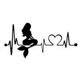 thumbnail image 7 of Walbest 1 PCS Car Sticker, Waterproof Removable Mermaid Heartbeat Lifeline Art Fashion Universal Auto Sticker Decal, 7 of 7