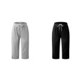 thumbnail image 1 of (2-Pack) Rinsvye Womens Mid-Rise Capri Pants Pure Color Slim Fit Casual Trousers Stretch Fabric -Pants Wear Comfortable Bottoms, 1 of 4