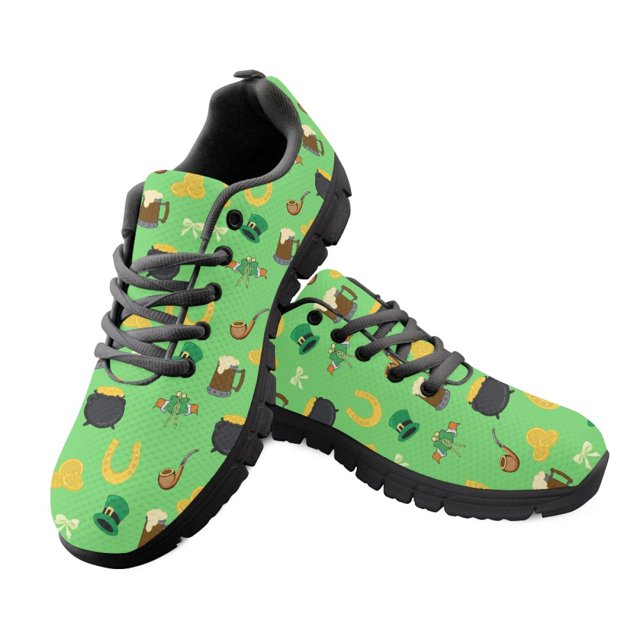 Zapatillas planas con diseño de marca de duende irlandés, regalo del Día de San Patricio, elegantes zapatos casuales con cordones, zapatos deportivos cómodos para adolescentes