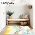 thumbnail image 3 of ODIKA 8'x10' Machine Washable Non-Slip Area Rug, Whimsical Weather with Non Slip Backing for Play Spaces High Traffic Rug, Yellow, 82866, 3 of 7