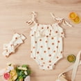 thumbnail image 2 of Kiapeise Baby Girls Printing Lace-Up Ruffles Suspender Romper + Headband, 2 of 6