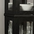 thumbnail image 5 of 70" Corner Curio Cabinet with LED Lights, Glass Display Shelf with Doors and 4 Adjustable Shelves, Vintage Storage Rack for Living Room, Office, Bar, Black, 5 of 9