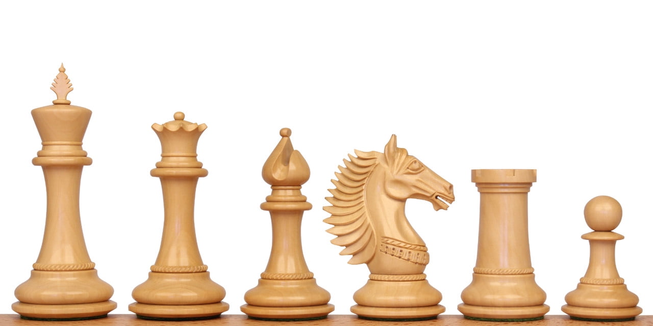 Copenhagen Staunton Chess Set with Padauk & Boxwood Pieces - 4.5" King