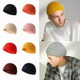 thumbnail image 4 of Gorro de punto con puño de color, gorro de punto cálido unisex, gorro de punto informal de moda de invierno, 4 of 5